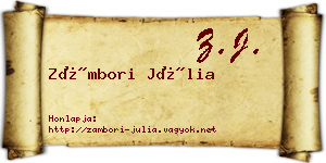 Zámbori Júlia névjegykártya