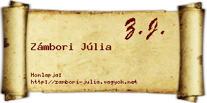 Zámbori Júlia névjegykártya